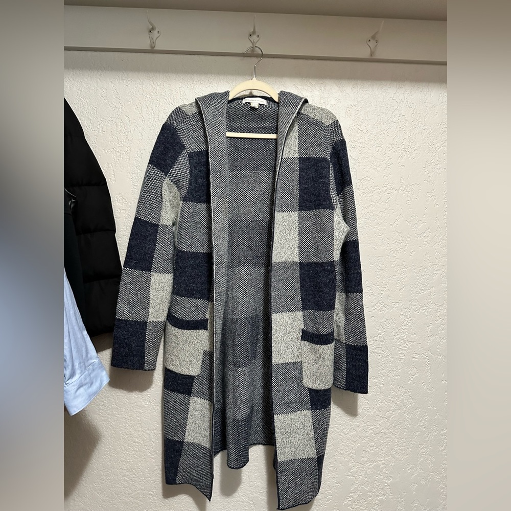 Plaid long cardigan